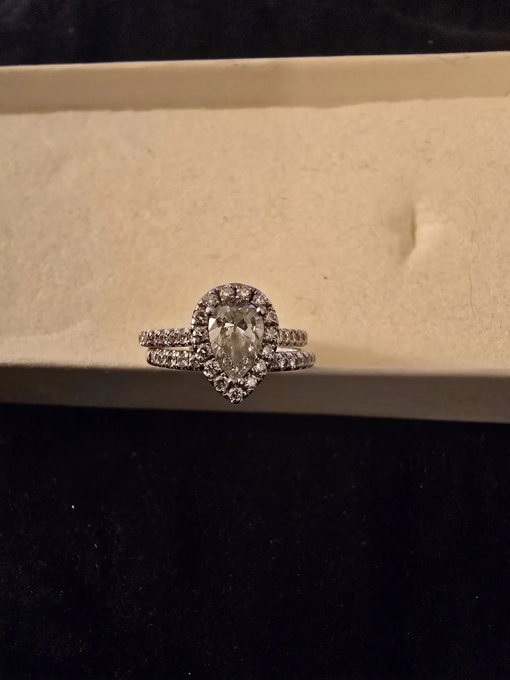 Pear-Cut Halo Bridal Ring Set